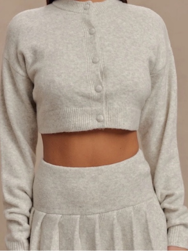 Meshki Shelby Knit Cardigan Heather Grey Marle M Nwt